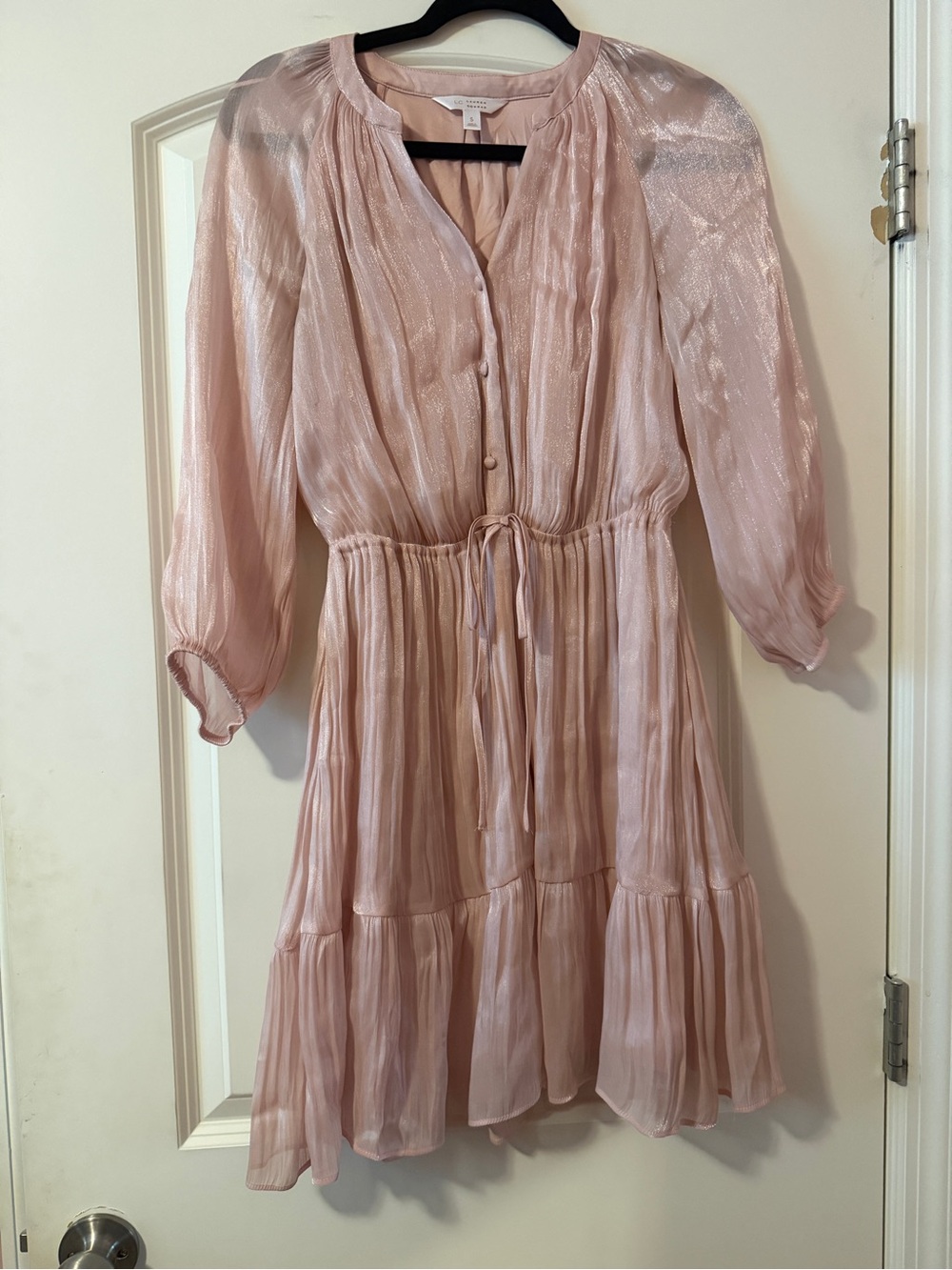 LC Lauren Conrad Shimmery Blush Midi Dress Small